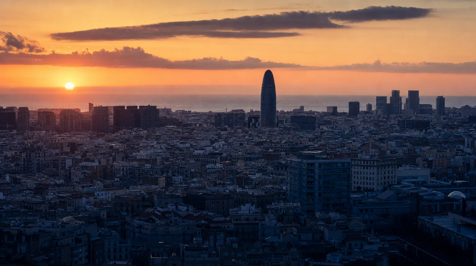 Atardecer sobre Barcelona